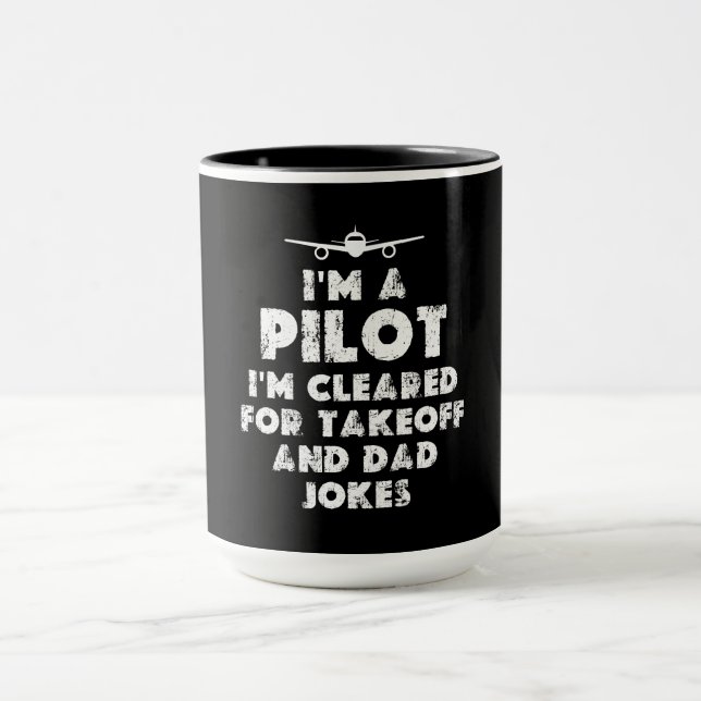Jag är en Pilot Funny Pappa-skämt Mugg (Center)
