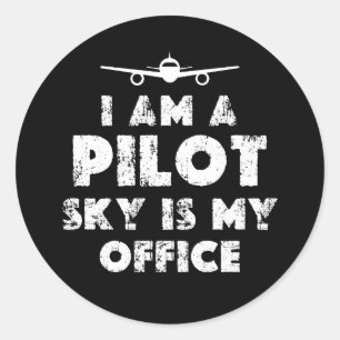 Jag är en Pilot Funny Runt Klistermärke
