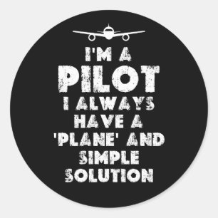 Jag är en Pilot Funny Runt Klistermärke