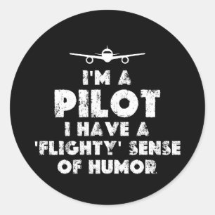 Jag är en Pilot Funny Runt Klistermärke
