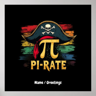 Jag är en Pirat Pi Day A Funny Math Äventyr Poster