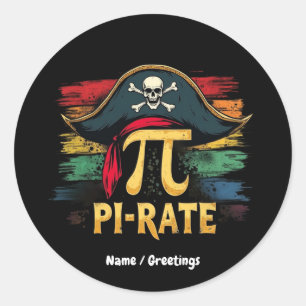 Jag är en Pirat Pi Day A Funny Math Äventyr Runt Klistermärke