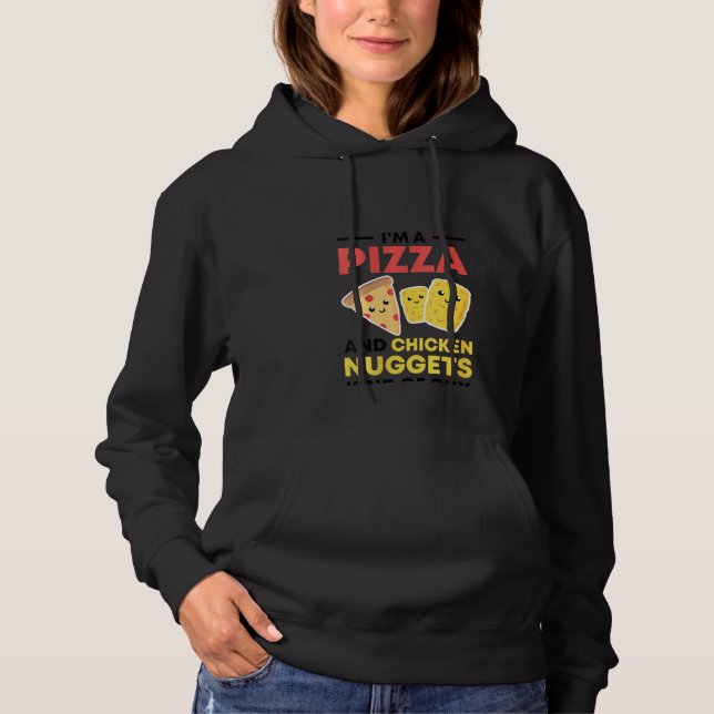 Jag är en pizza och en hönsknuggen kille t shirt (Framsida)