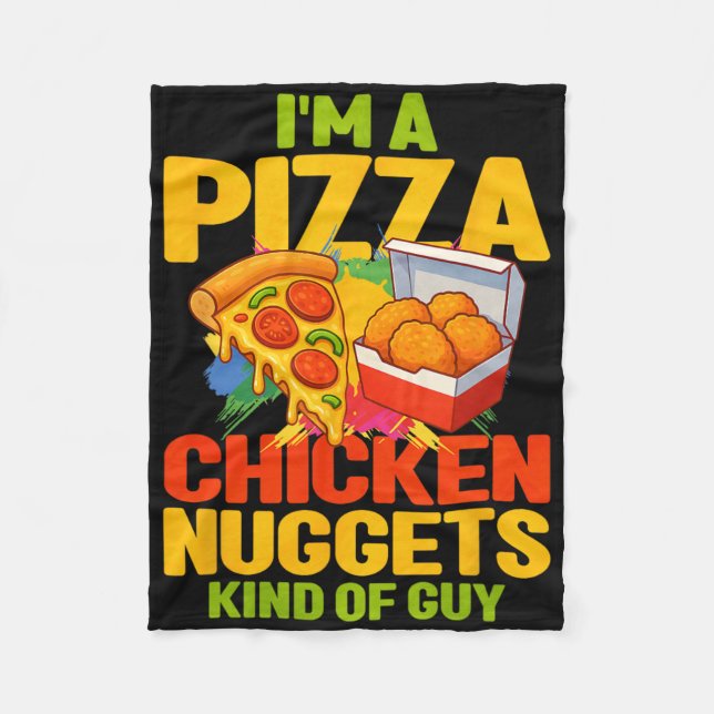 Jag är en pizza och kycklingnuggets kille  fleecefilt (Framsidan)