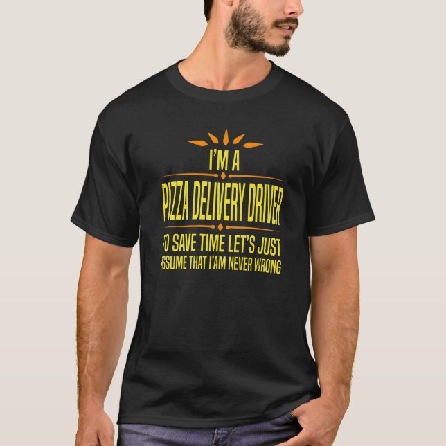 Jag är en pizzabud t shirt (Framsida)