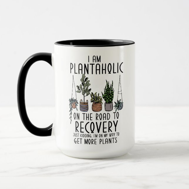 Jag är en planetolik i Recovery Funny Plant Mamma  Mugg (Vänster)