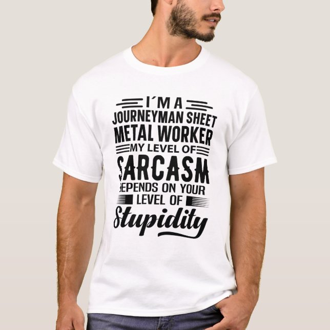Jag är en plåtslagare med gesällbrev t shirt (Framsida)