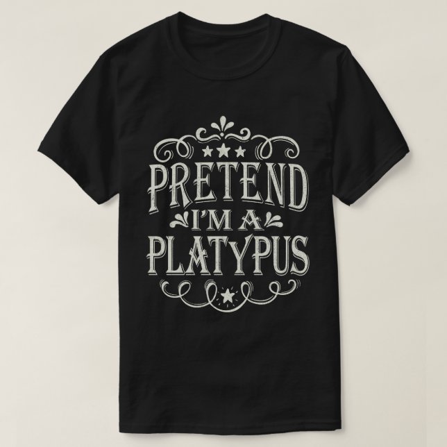 Jag är en Platypus Easy Lazy Halloween Costume T Shirt (Design framsida)