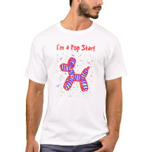 "Jag är en Pop Star" Balloon Hundar Party T-Shirt