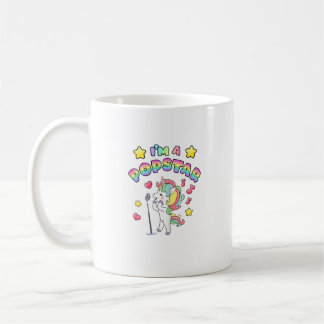 Jag Är En Popstjärna Glad Sång Enhörning Popstjärn Kaffemugg