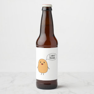 Jag är en potatis ölflaska etikett