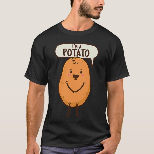 Jag är en potato Spud Vegan Root Vegetable Tater I T Shirt (Framsida)