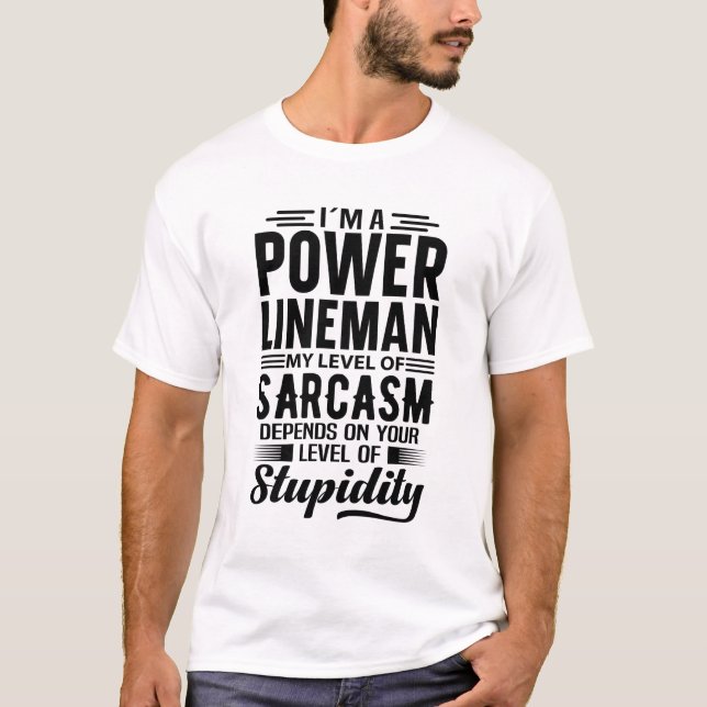 Jag är en Power Lineman T Shirt (Framsida)