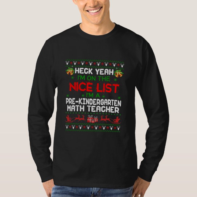 Jag är en prekindergarten Math Teacher Ugly Sweate T Shirt (Framsida)