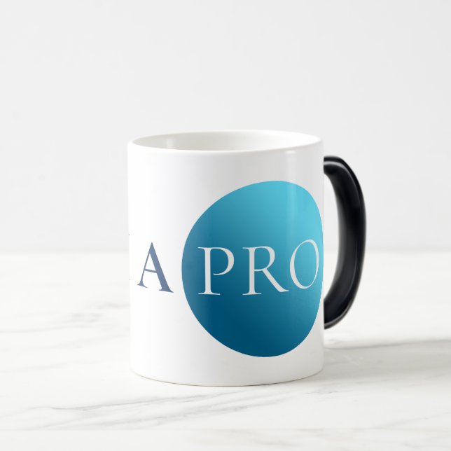 JAG ÄR EN PROFFS | Bold Minimalistisk Blå Cirkulär Magisk Mugg (Framsida höger)