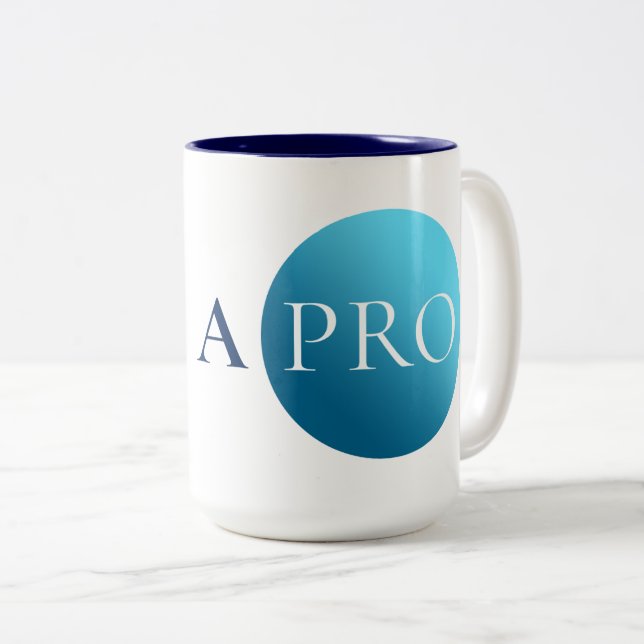 JAG ÄR EN PROFFS | Bold Minimalistisk Blå Cirkulär Två-Tonad Mugg (Framsida höger)