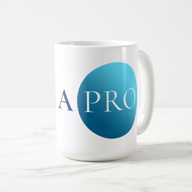 JAG ÄR EN PROFFS | Fet minimalistisk blå cirkel-mu Kaffemugg (Framsida höger)