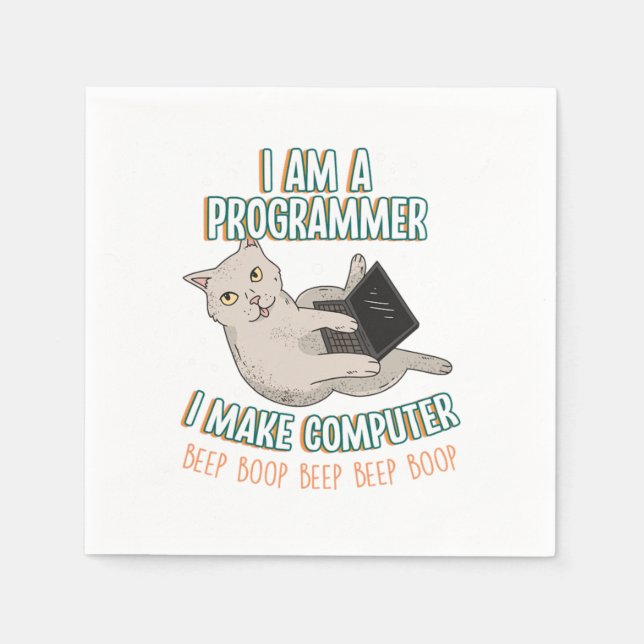 Jag är en programmerare utvecklare Computer Gift Pappersservett (Framsidan)