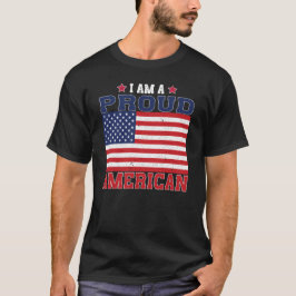 Jag är en proud amerikansk Flagga Patriotic Distre T Shirt