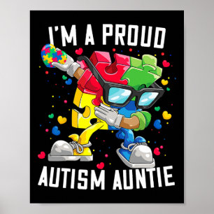Jag är en proud Autism Auntie Autism Awareness Dab Poster
