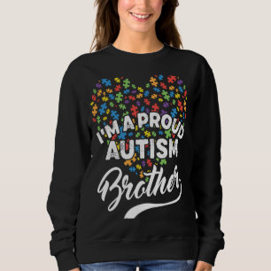 Jag är en proud Autism Brother Autism Puzzle Heart T Shirt