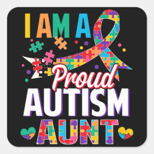 Jag är en proud Autism Moster Autism Awareness Puz Fyrkantigt Klistermärke