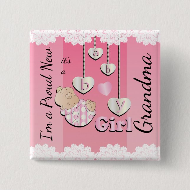 Jag är en proud New Grandma - Flicka Knapp (Framsida)