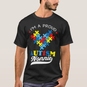 Jag är en proud Nonnie Autism Awareness Heart Auti T Shirt