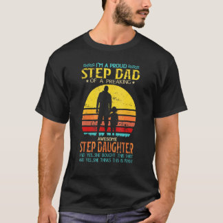 Jag är en Proud Step Pappa-dotter Stepdad Fars dag T Shirt