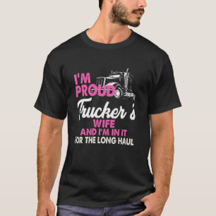 Jag är en Proud Wife Tracker Long Haul Truckers Dr T Shirt
