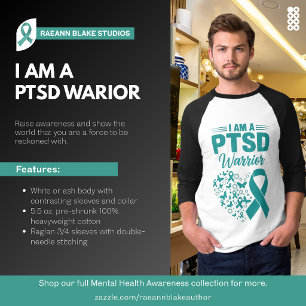 Jag är en PTSD-krigare 3/4 Ärm T-Shirt