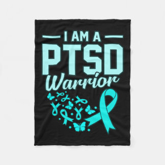 Jag är en Ptsd Warrior Stressar medvetandehöjande Fleecefilt