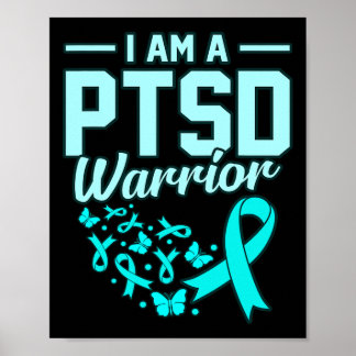 Jag är en Ptsd Warrior Stressar medvetandehöjande Poster