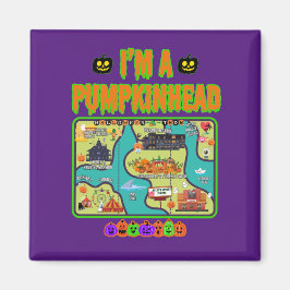 Jag är en Pumpkin Head Magnet med Karta