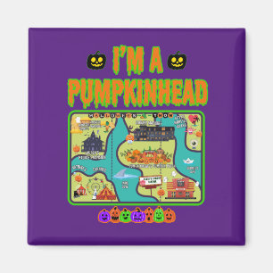 Jag är en Pumpkin Head Magnet med Karta