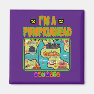 Jag är en Pumpkin Head Magnet med Karta