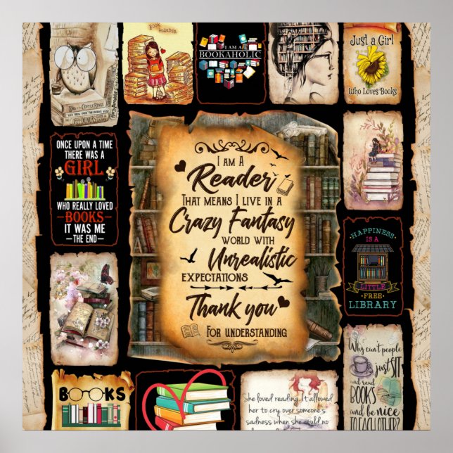 Jag är en Reader Blanket, Bok Älskare Blanket. Poster (Framsidan)