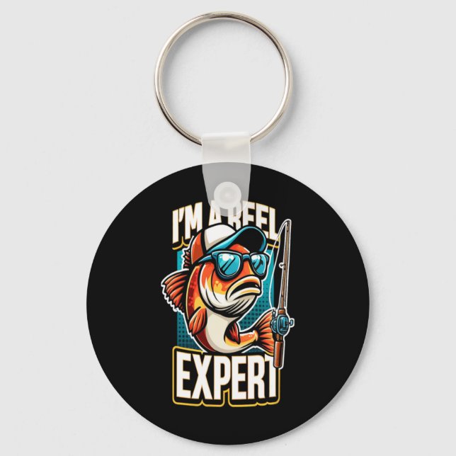 Jag är en reel Expert Fishing Design Nyckelring (Framsida)