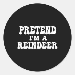 Jag är en renare Roligt Lazy Reindeer Halloween Runt Klistermärke