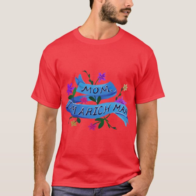 Jag är en rik man retro t shirt (Framsida)