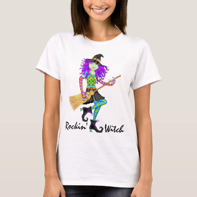 Jag är en Rockin Witch. T Shirt (Framsida)
