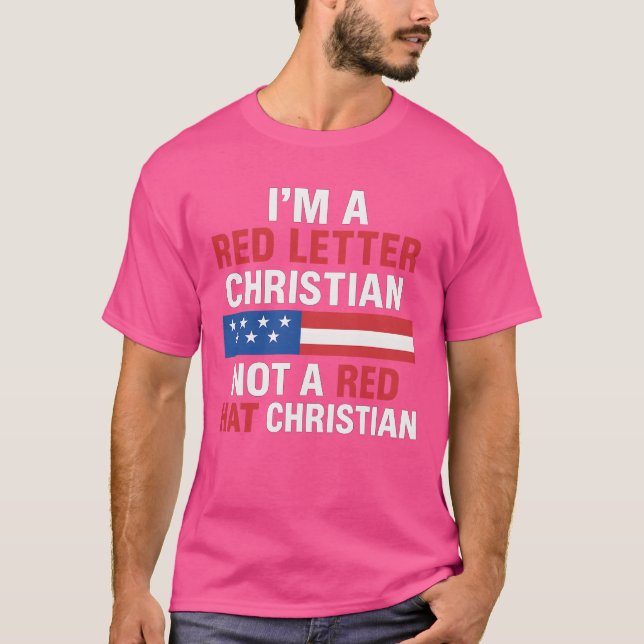 JAG ÄR EN RÖD BREV CHRISTIAN INTE EN RÖD HAT CHRIS T SHIRT (Framsida)