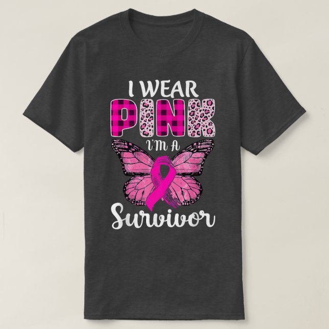 Jag är en Rosa för överlevande Ribbon Breast Cance T Shirt (Design framsida)