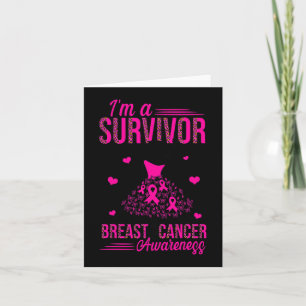 Jag är en Rosa för överlevande Ribbon Women Breast Kort