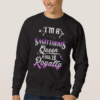 Jag är en Sagittarius drottning Min själ är Royalt Lång Ärmad Tröja