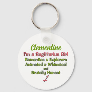 Jag är en Sagittarius Girl Personlig Keychain Nyckelring