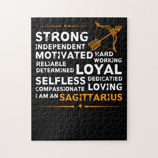 Jag är en Sagittarius Strong TShirt Pussel (Vertikal)