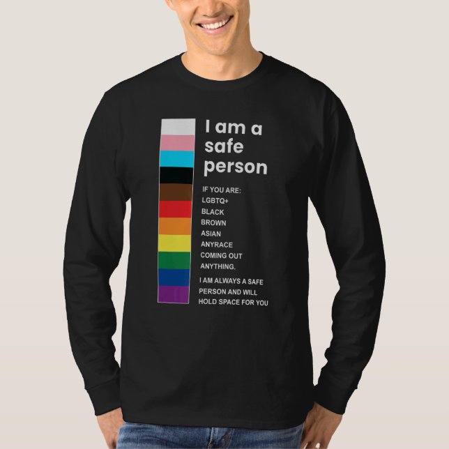 Jag är en Säker person, LGBT Gay pride T Shirt (Framsida)