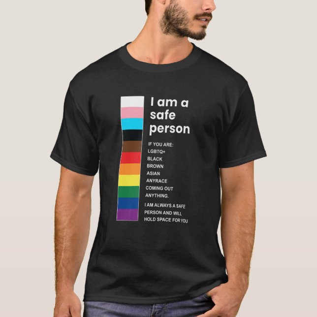 Jag är en Säker person, LGBT Gay pride T Shirt (Framsida)
