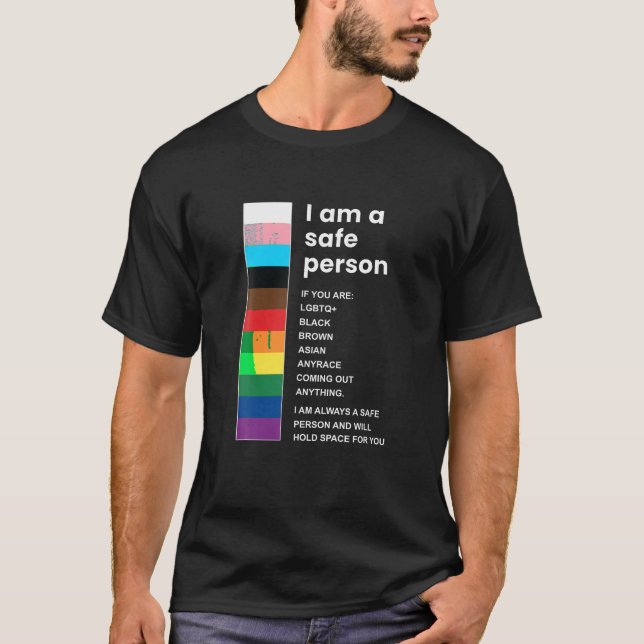 Jag är en Säker person T Shirt Funny HBT Gay pride (Framsida)